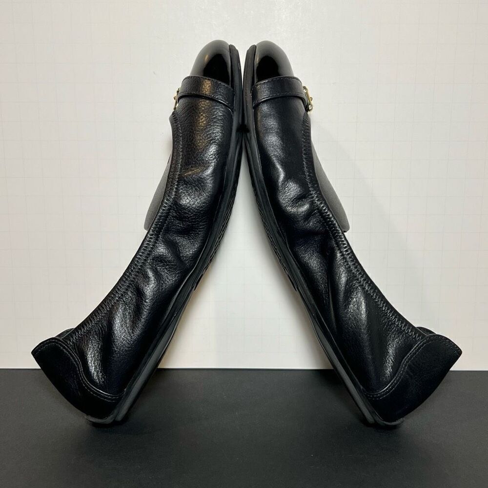 Womens COLE HAAN Classic Black Leather Slip On Flats / Size 7 Medium - Picture 6 of 8